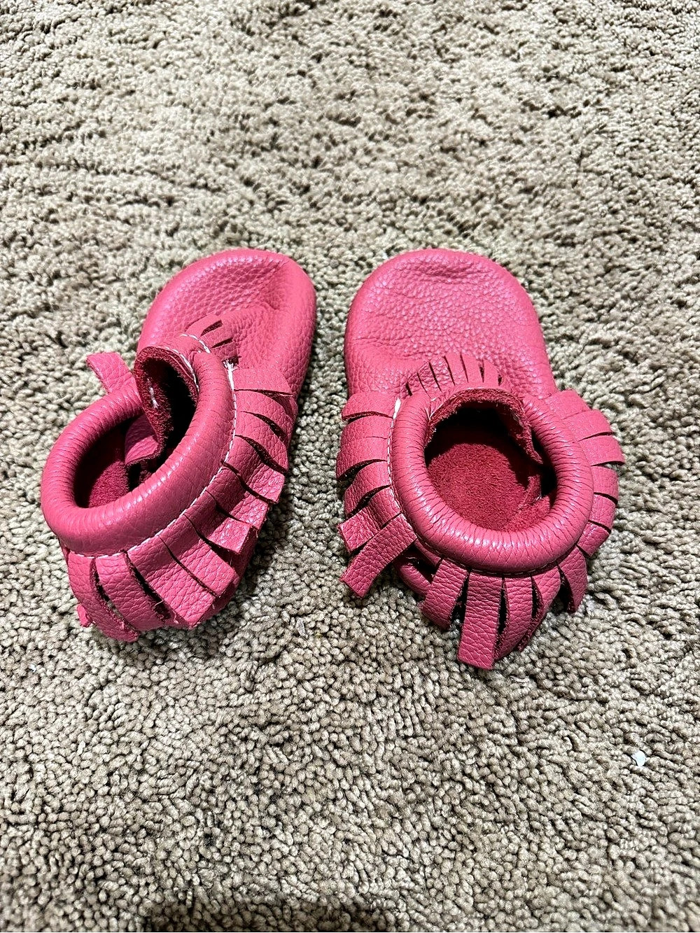 Freshly Picked Classic Moccasin Pink Baby Shoes Size 7